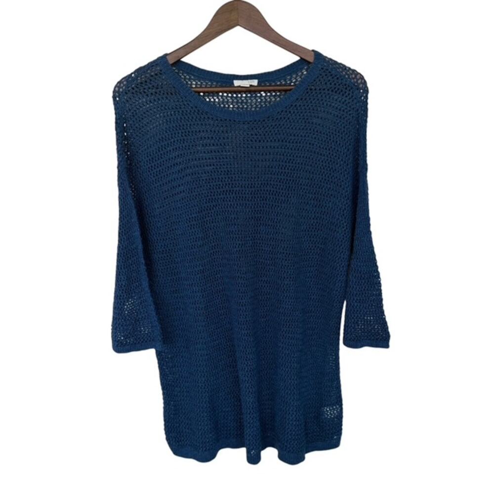 J. Jill Dark Blue Loose Knit Open Sweater - XL Petite